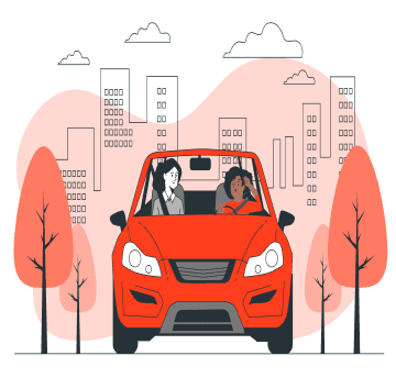 Professional drivers network illustration