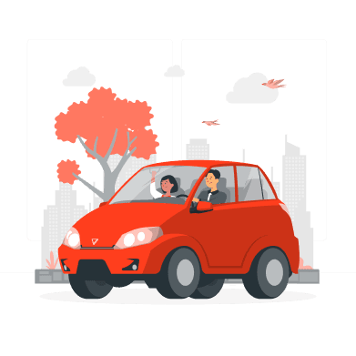 Safe & Sanitized Cars illustration